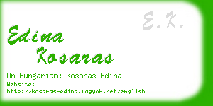 edina kosaras business card